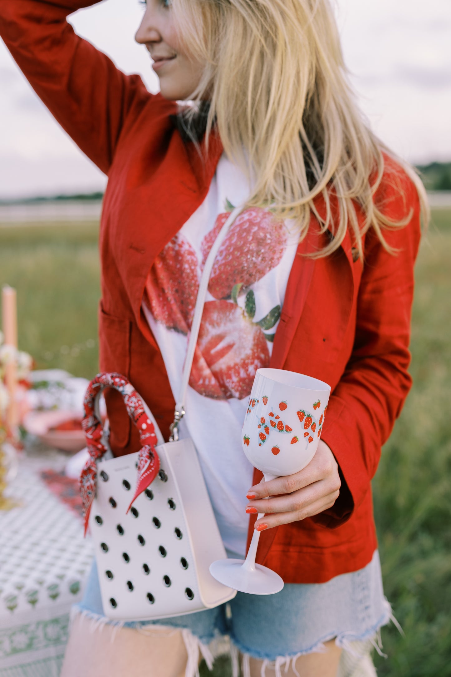 Strawberry Wine Glass