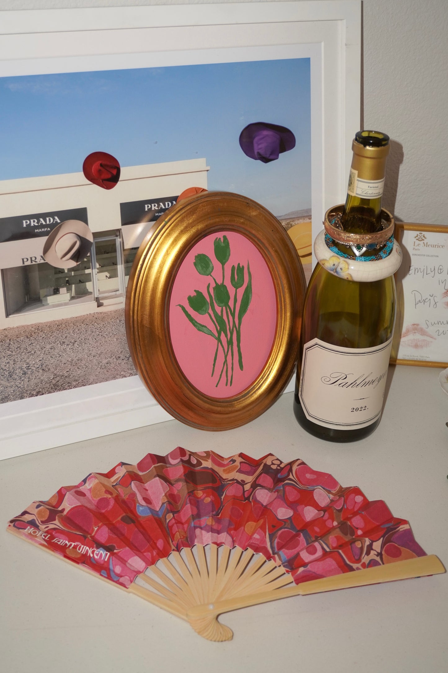 Pink & Green Tulip Silhouette