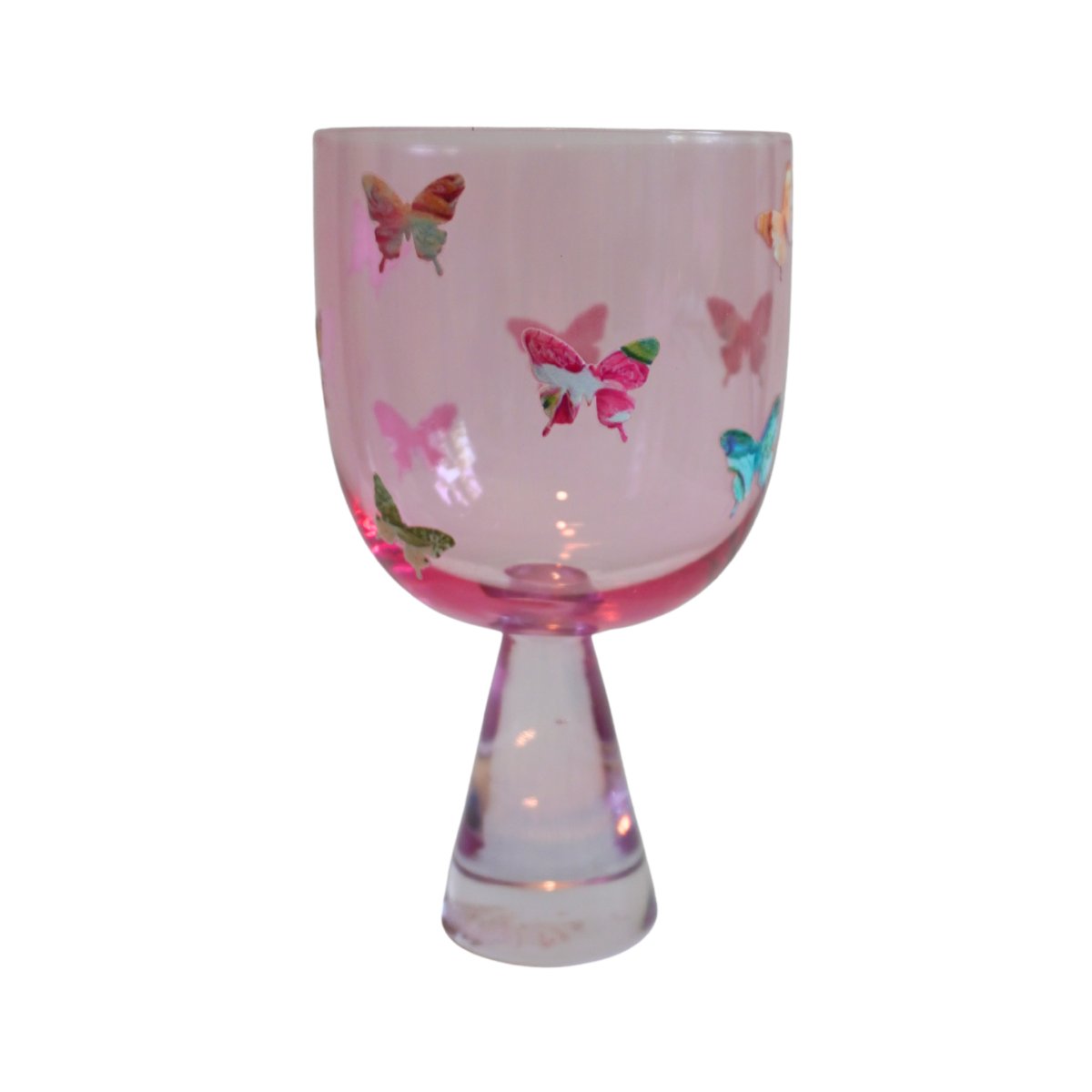 Boozy Butterfly Glass Pink