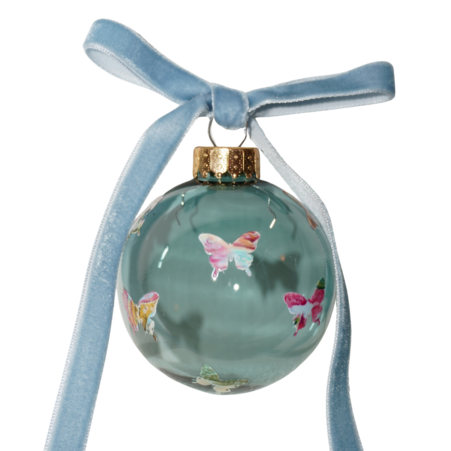 French Blue Butterfly Ornament