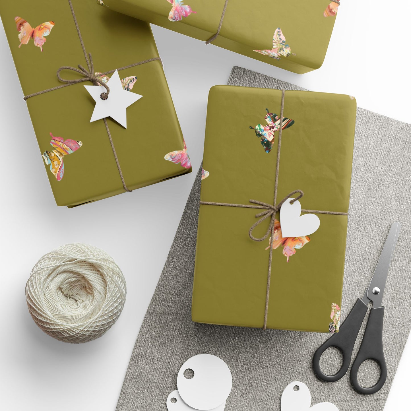 Chartreuse Butterfly Gift Wrap