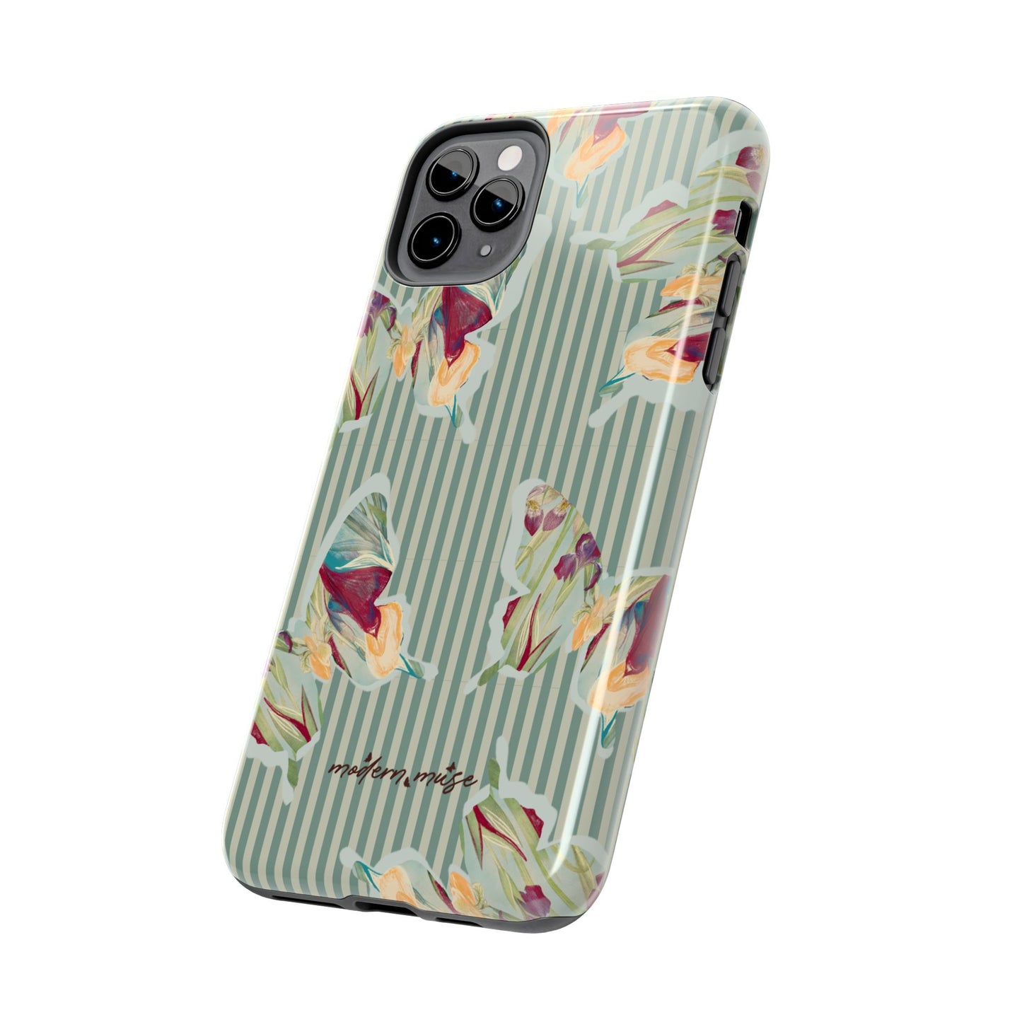 Blue Stripe Butterfly Phone Case
