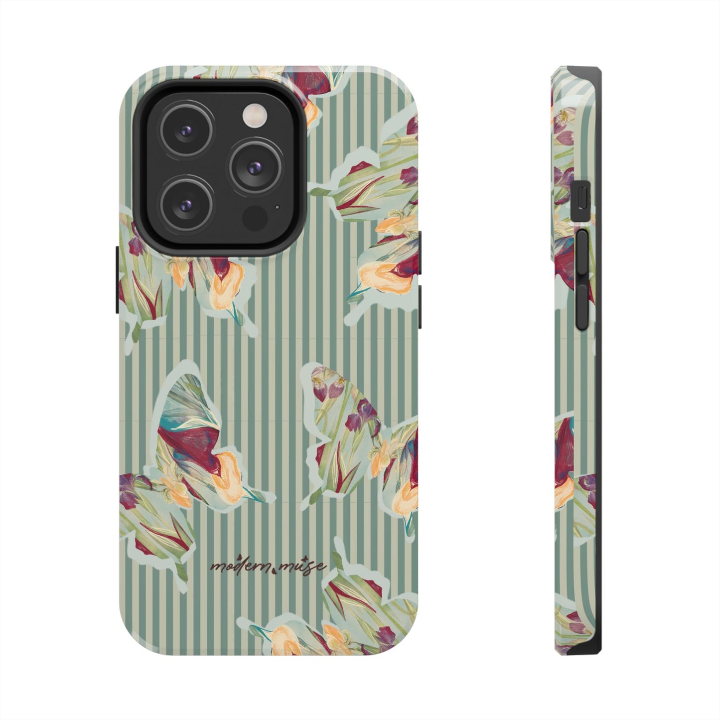 Blue Stripe Butterfly Phone Case