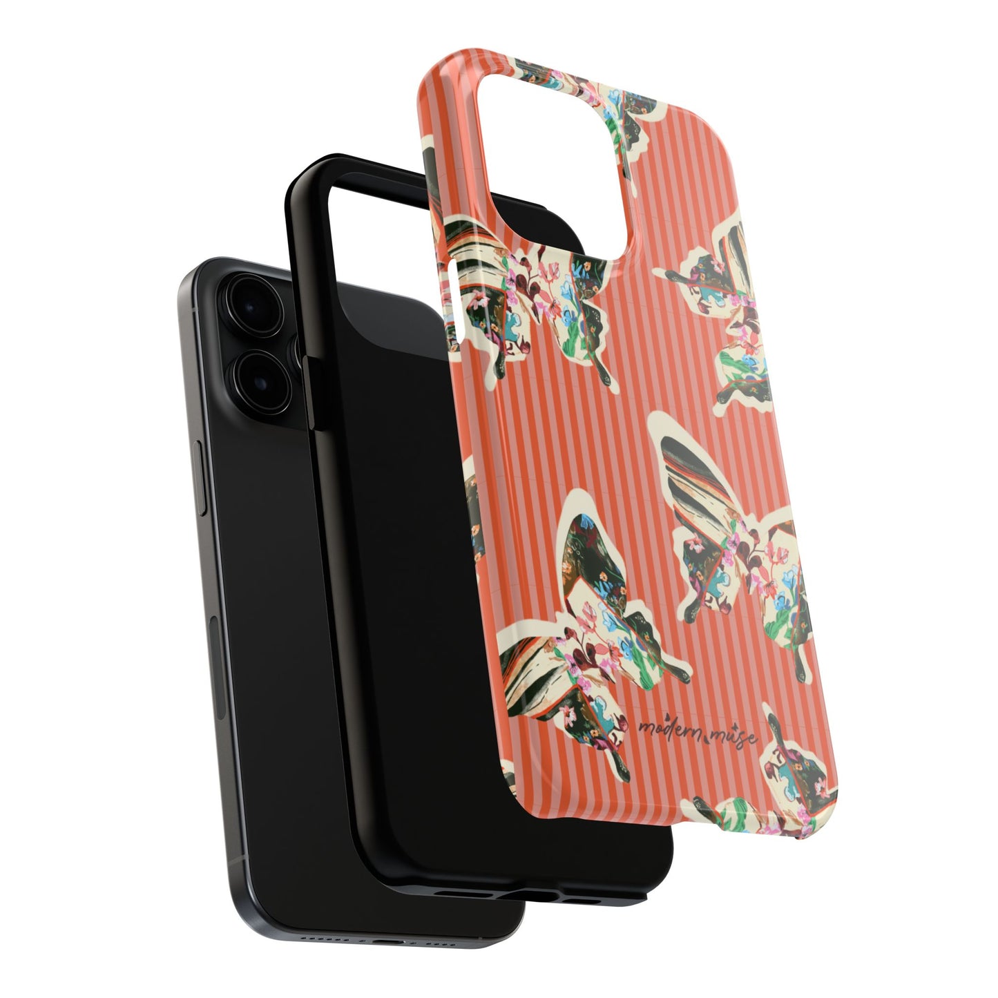 Red Stripe Butterfly Phone Case