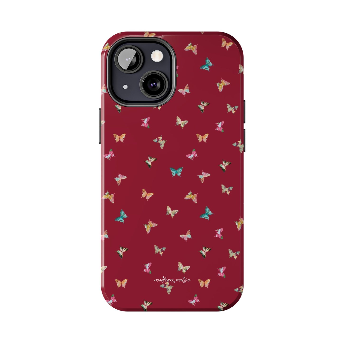 Mini Butterflies Cranberry Phone Case