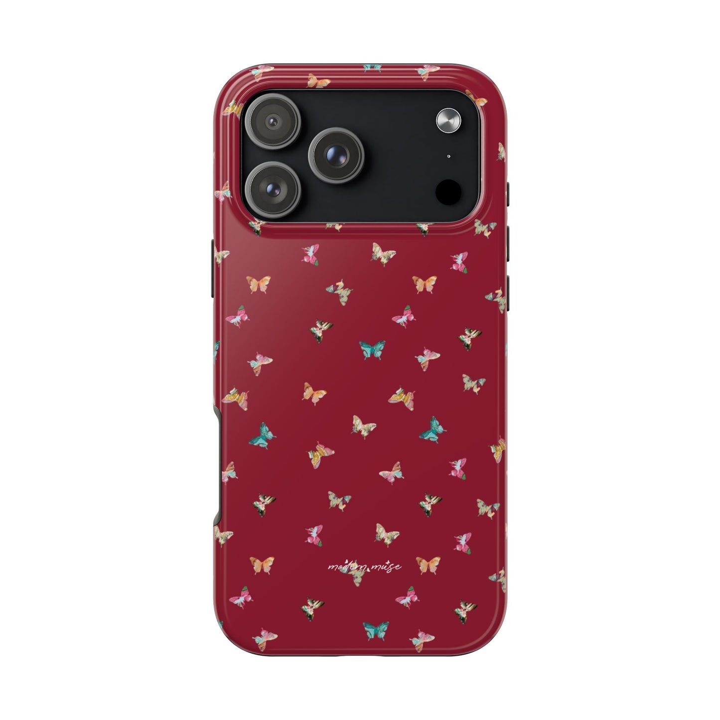 Mini Butterflies Cranberry Phone Case