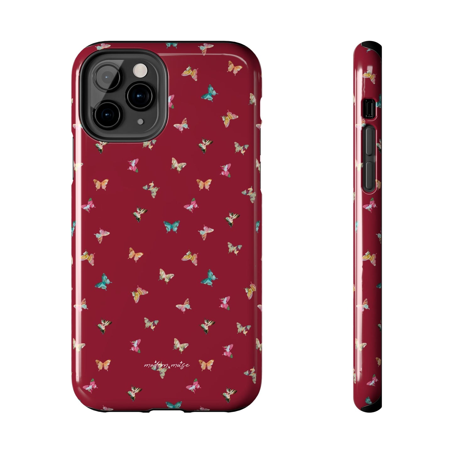Mini Butterflies Cranberry Phone Case