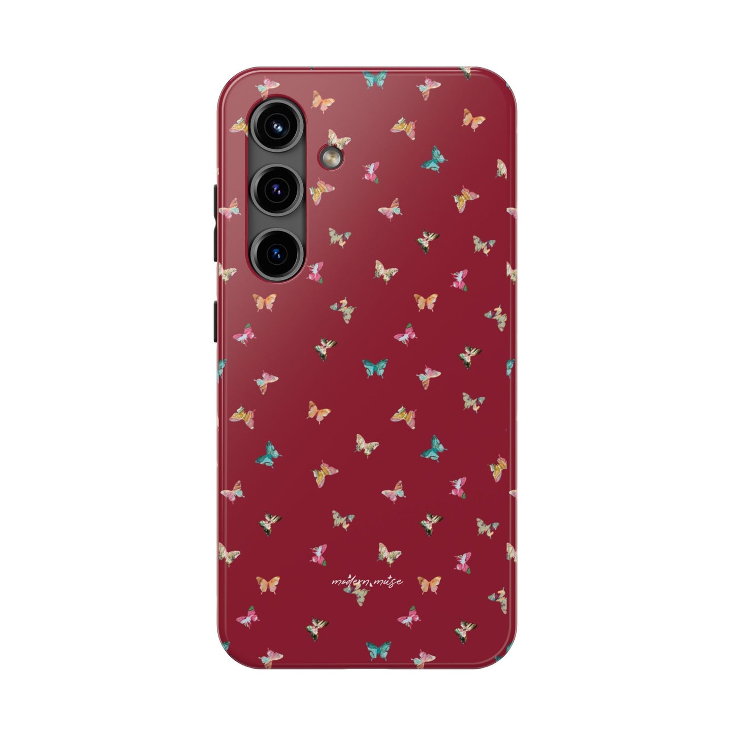 Mini Butterflies Cranberry Phone Case