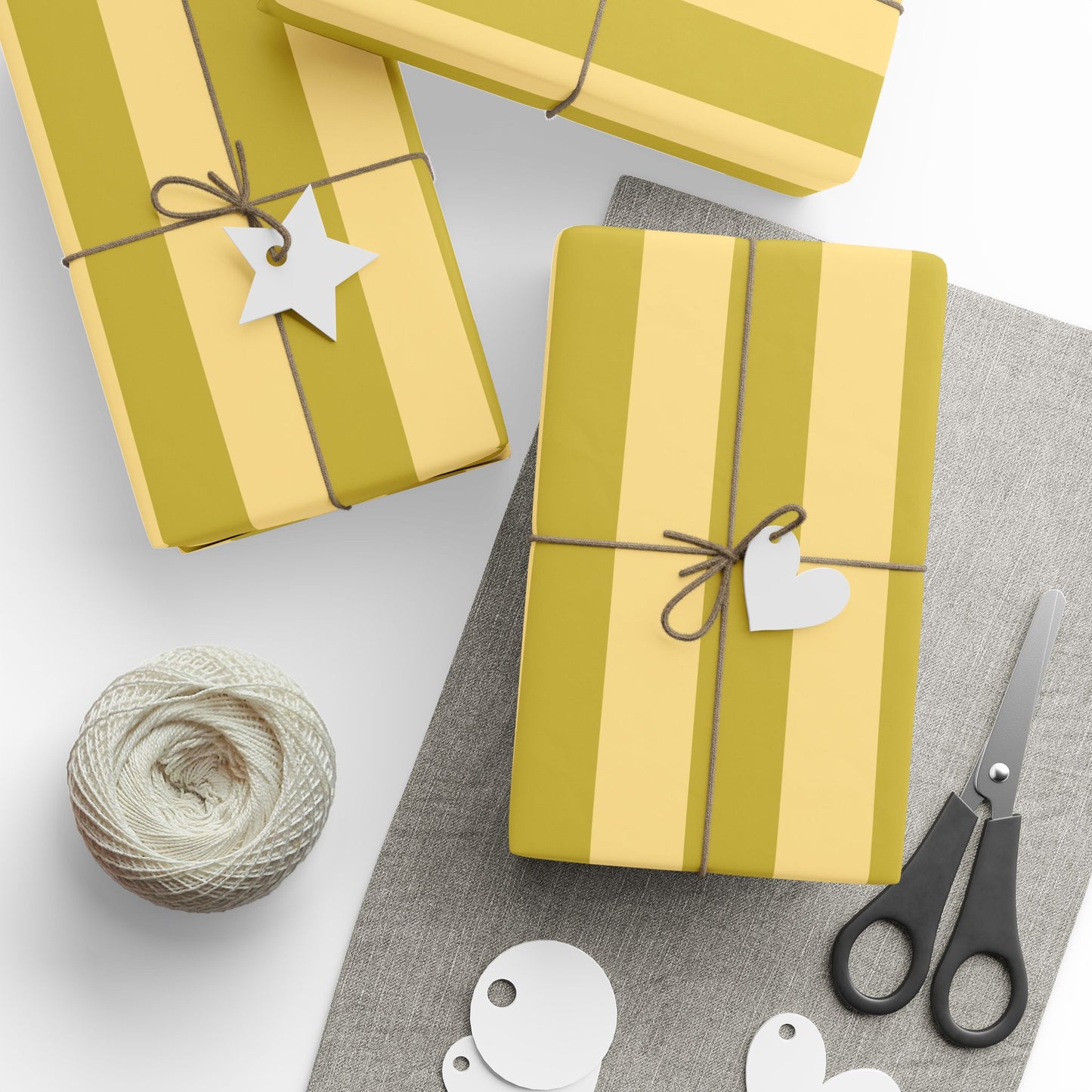Yellow and Green Stripe Gift Wrap