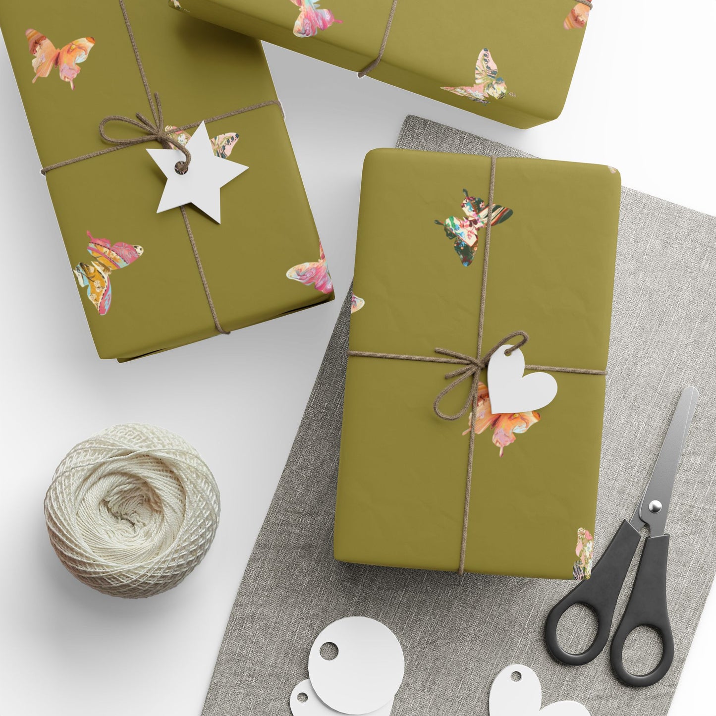 Chartreuse Butterfly Gift Wrap