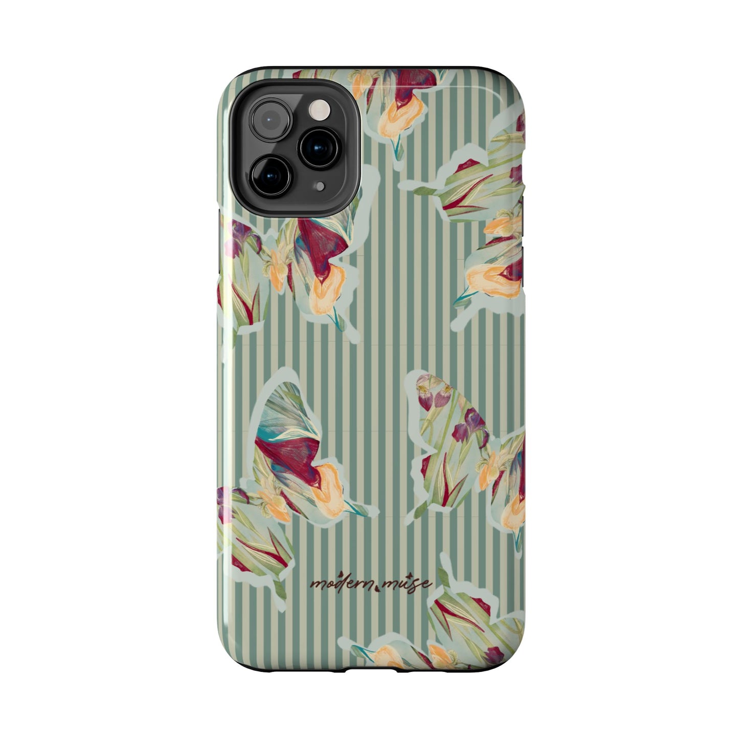 Blue Stripe Butterfly Phone Case