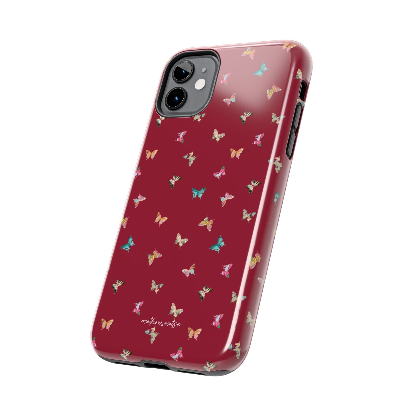 Mini Butterflies Cranberry Phone Case