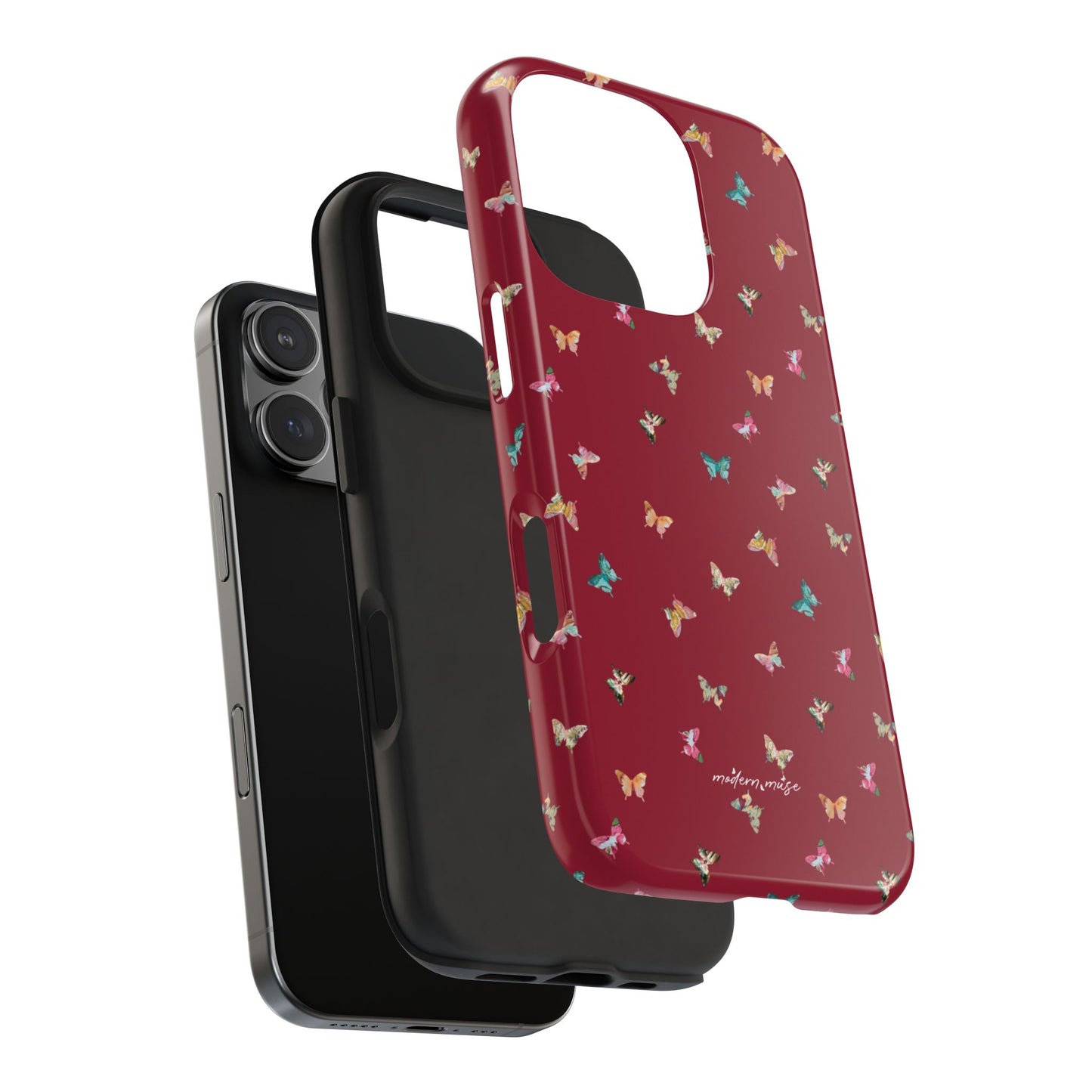 Mini Butterflies Cranberry Phone Case