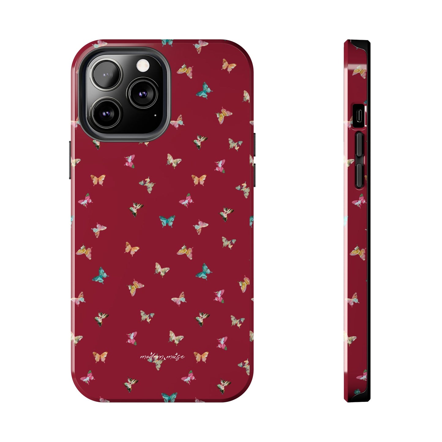 Mini Butterflies Cranberry Phone Case