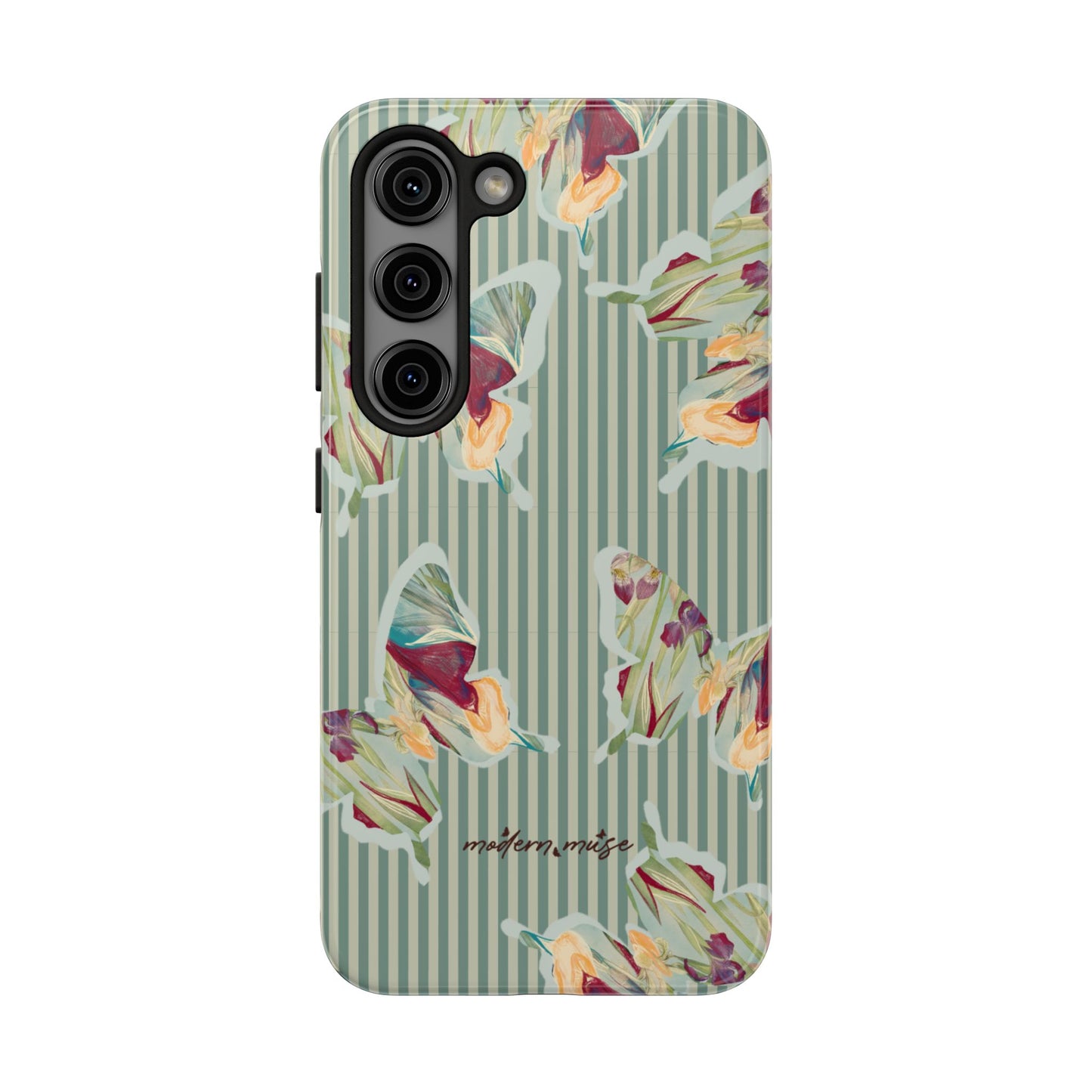 Blue Stripe Butterfly Phone Case