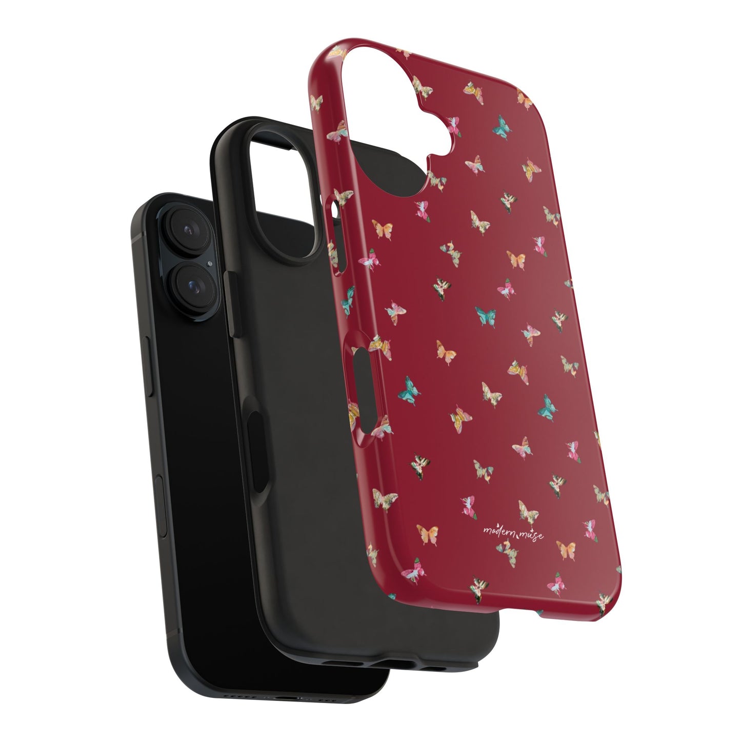Mini Butterflies Cranberry Phone Case