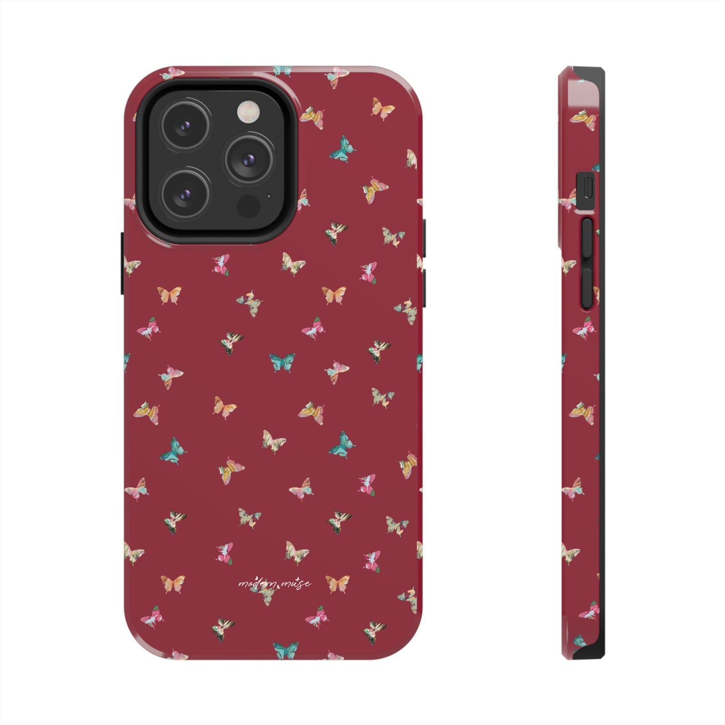 Mini Butterflies Cranberry Phone Case