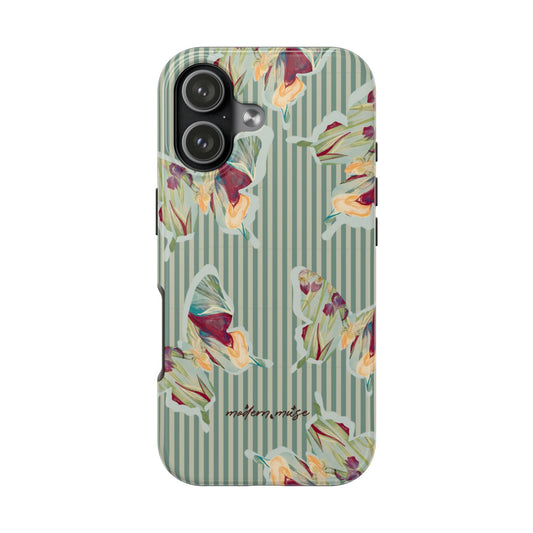 Blue Stripe Butterfly Phone Case