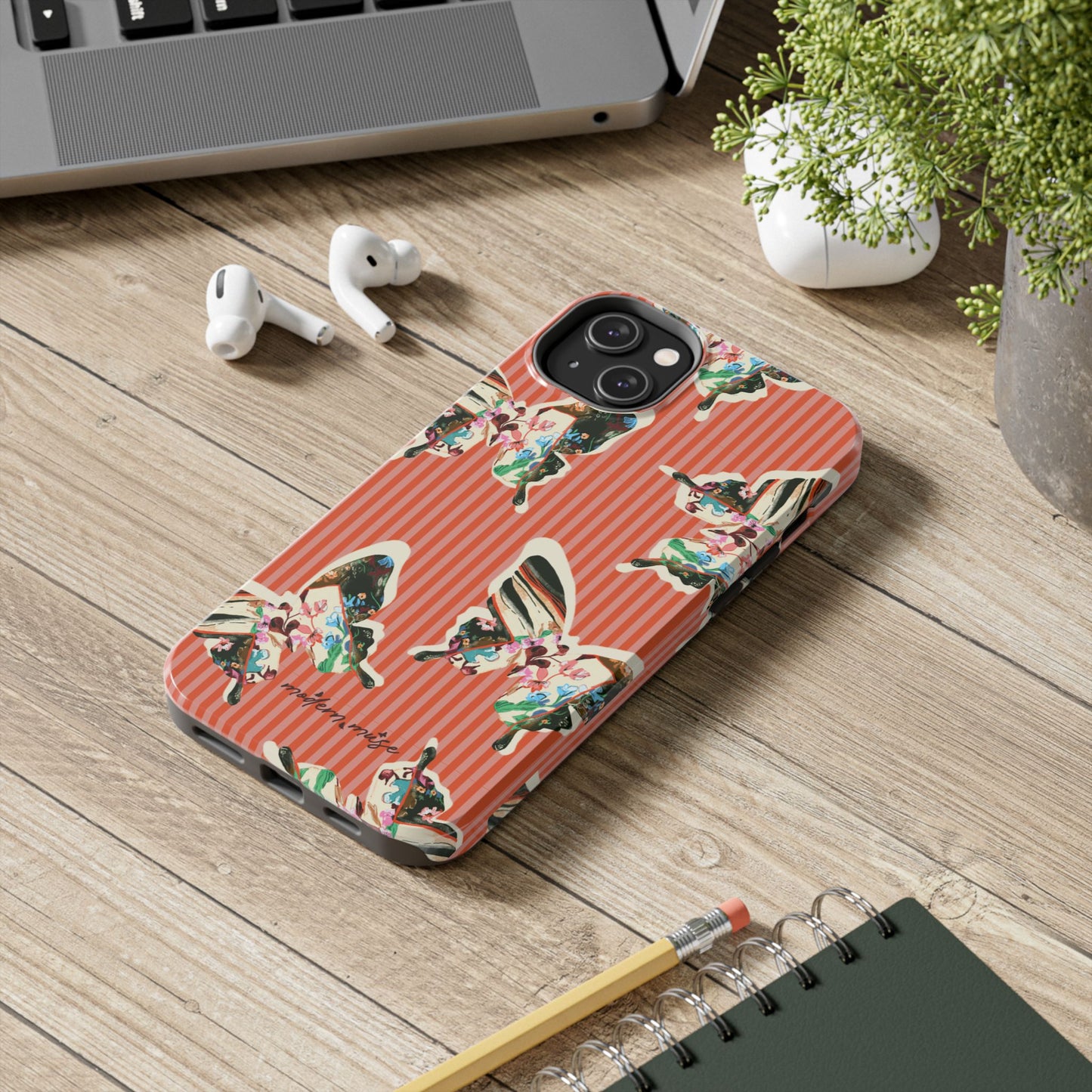 Red Stripe Butterfly Phone Case