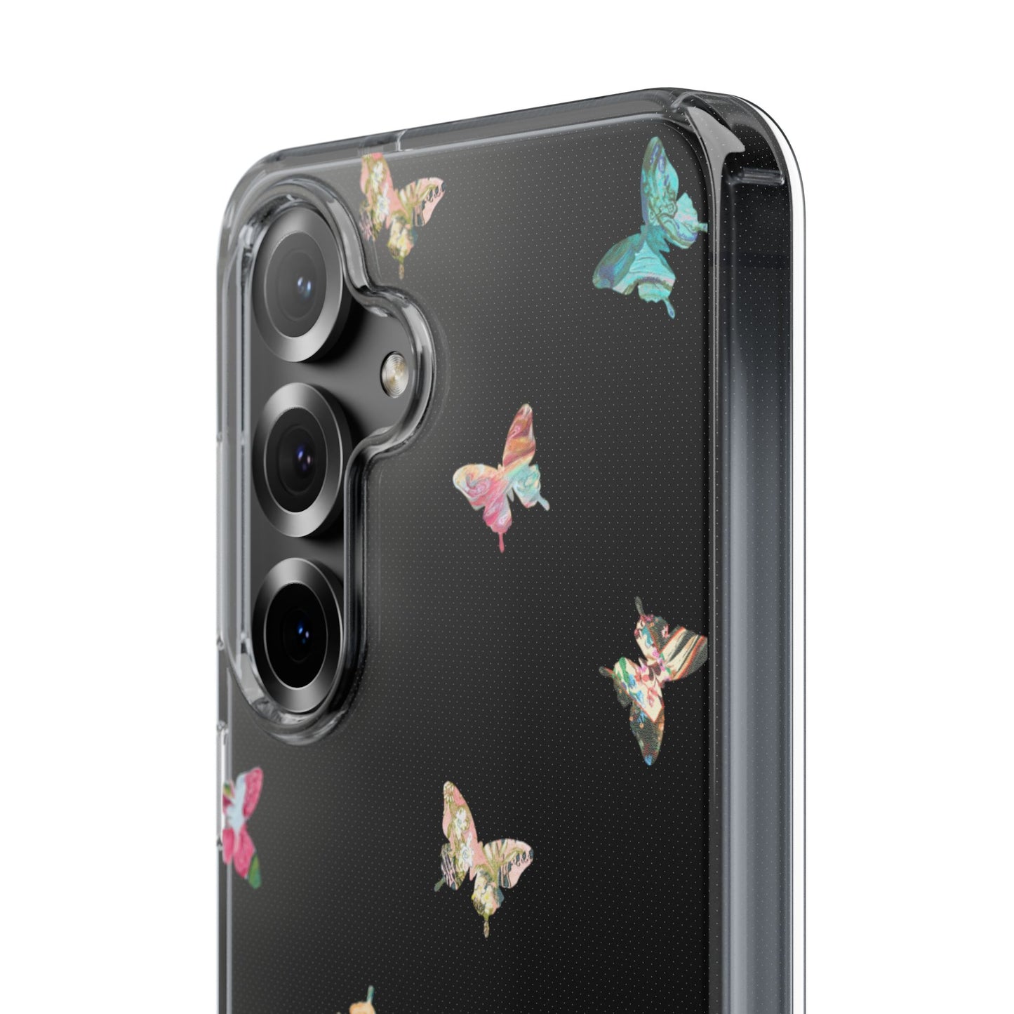 Clear Impact-Resistant Phone Case — Colorful Butterfly Pattern