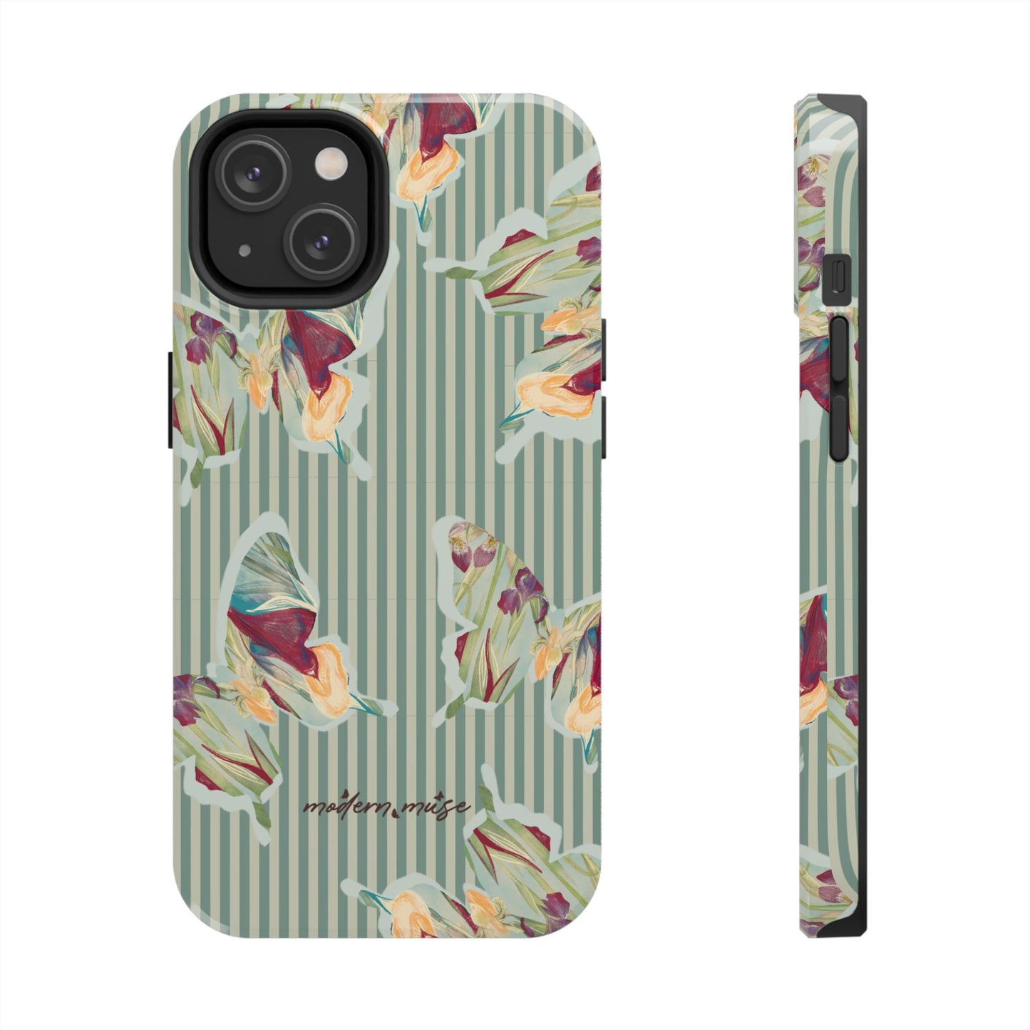 Blue Stripe Butterfly Phone Case
