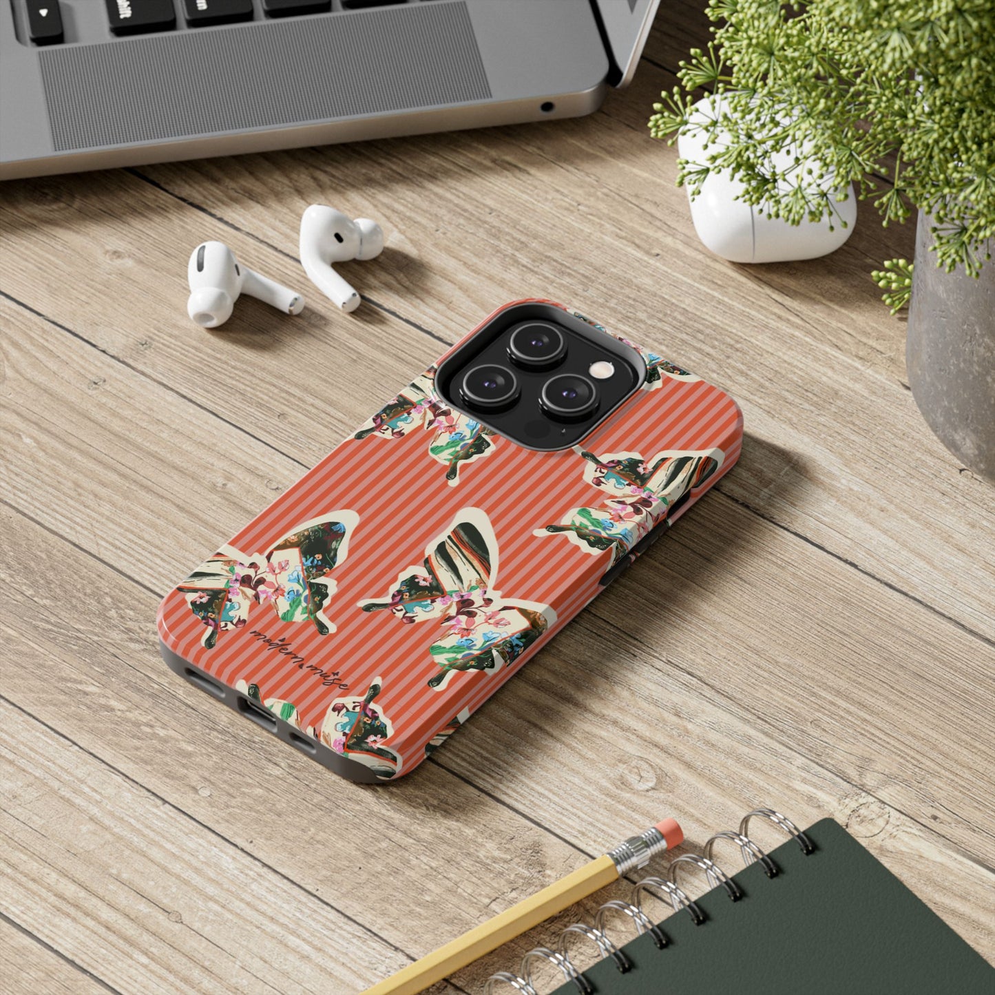 Red Stripe Butterfly Phone Case