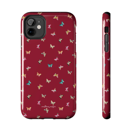 Mini Butterflies Cranberry Phone Case