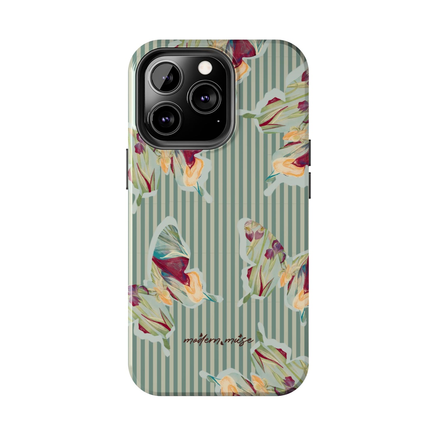 Blue Stripe Butterfly Phone Case