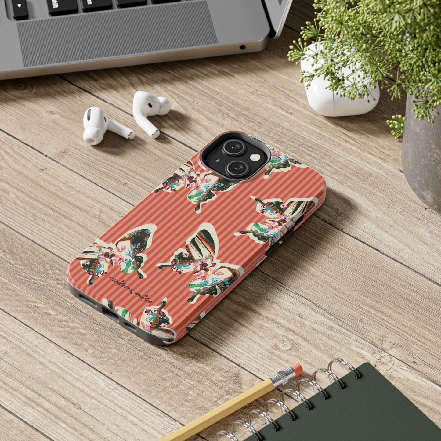 Red Stripe Butterfly Phone Case