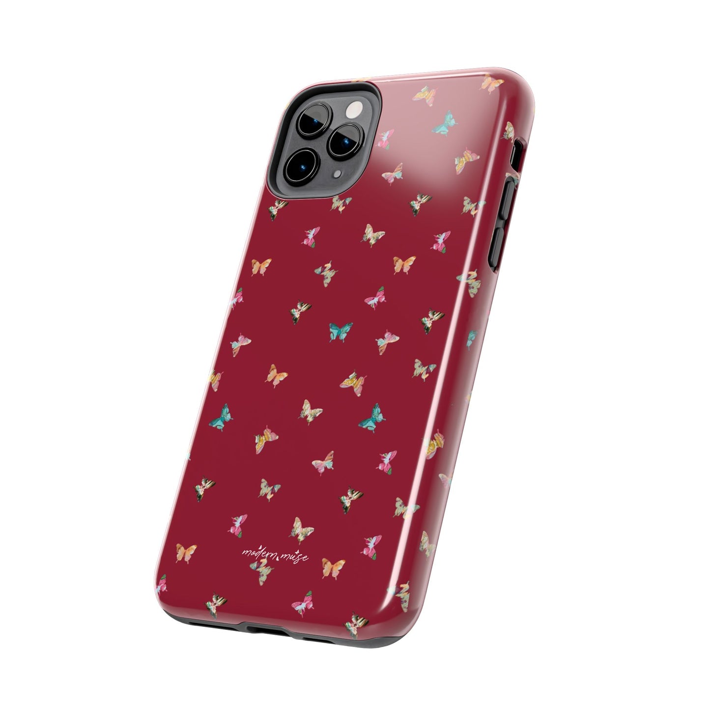 Mini Butterflies Cranberry Phone Case