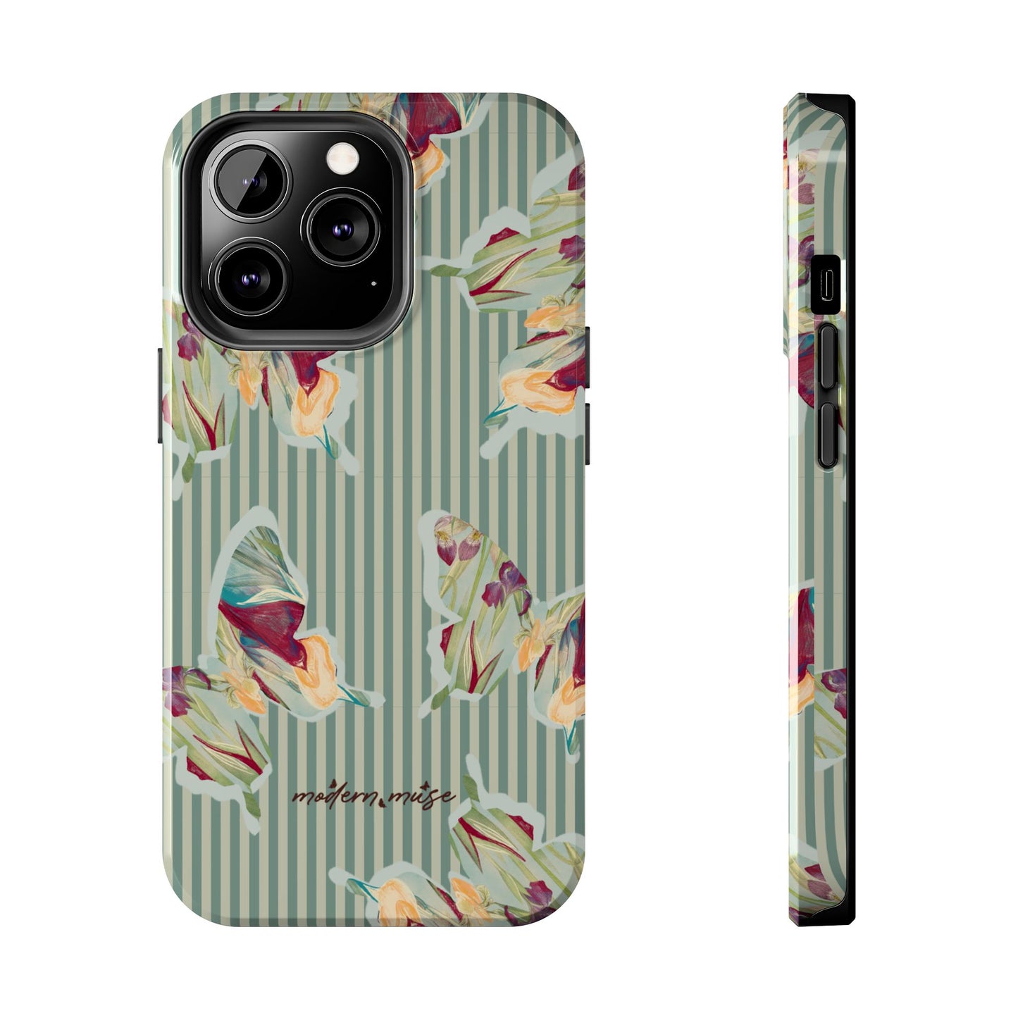 Blue Stripe Butterfly Phone Case