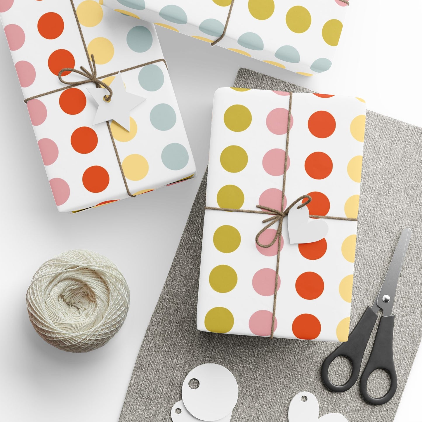 Polka Dot Christmas Colored Gift Wrap