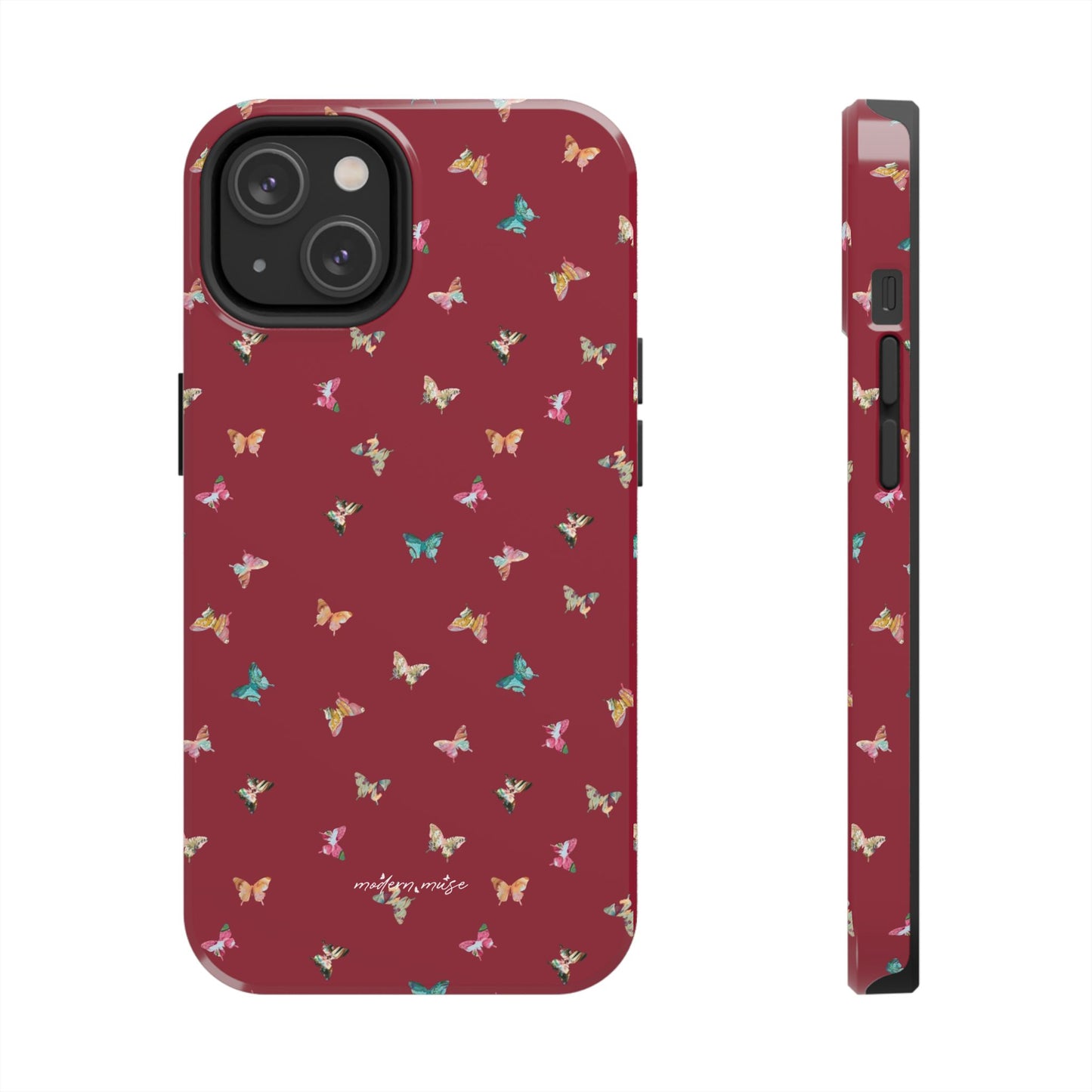 Mini Butterflies Cranberry Phone Case