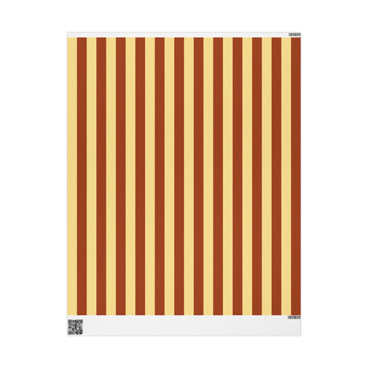 Yellow and Deep Red Stripe Gift Wrap