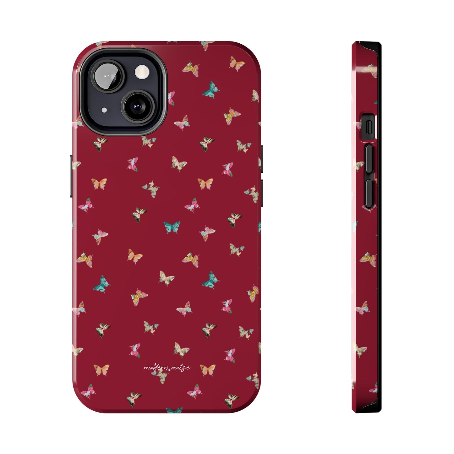 Mini Butterflies Cranberry Phone Case