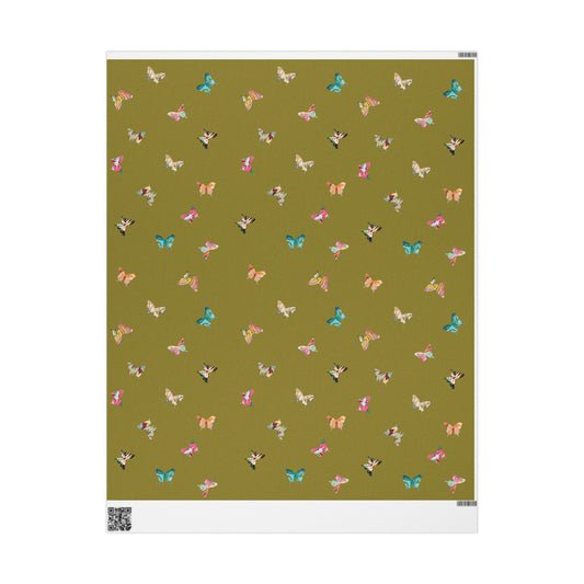 Chartreuse Butterfly Gift Wrap