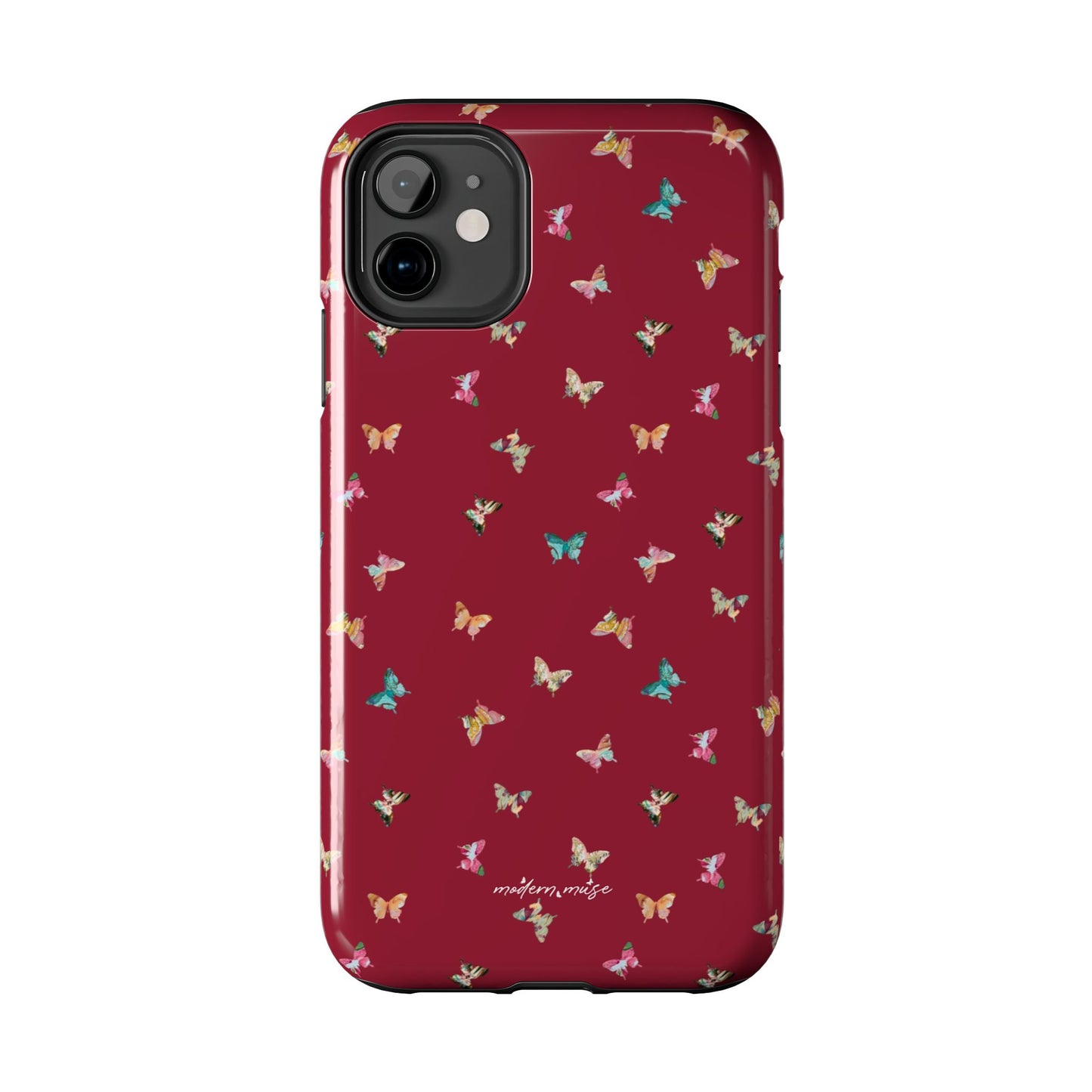 Mini Butterflies Cranberry Phone Case