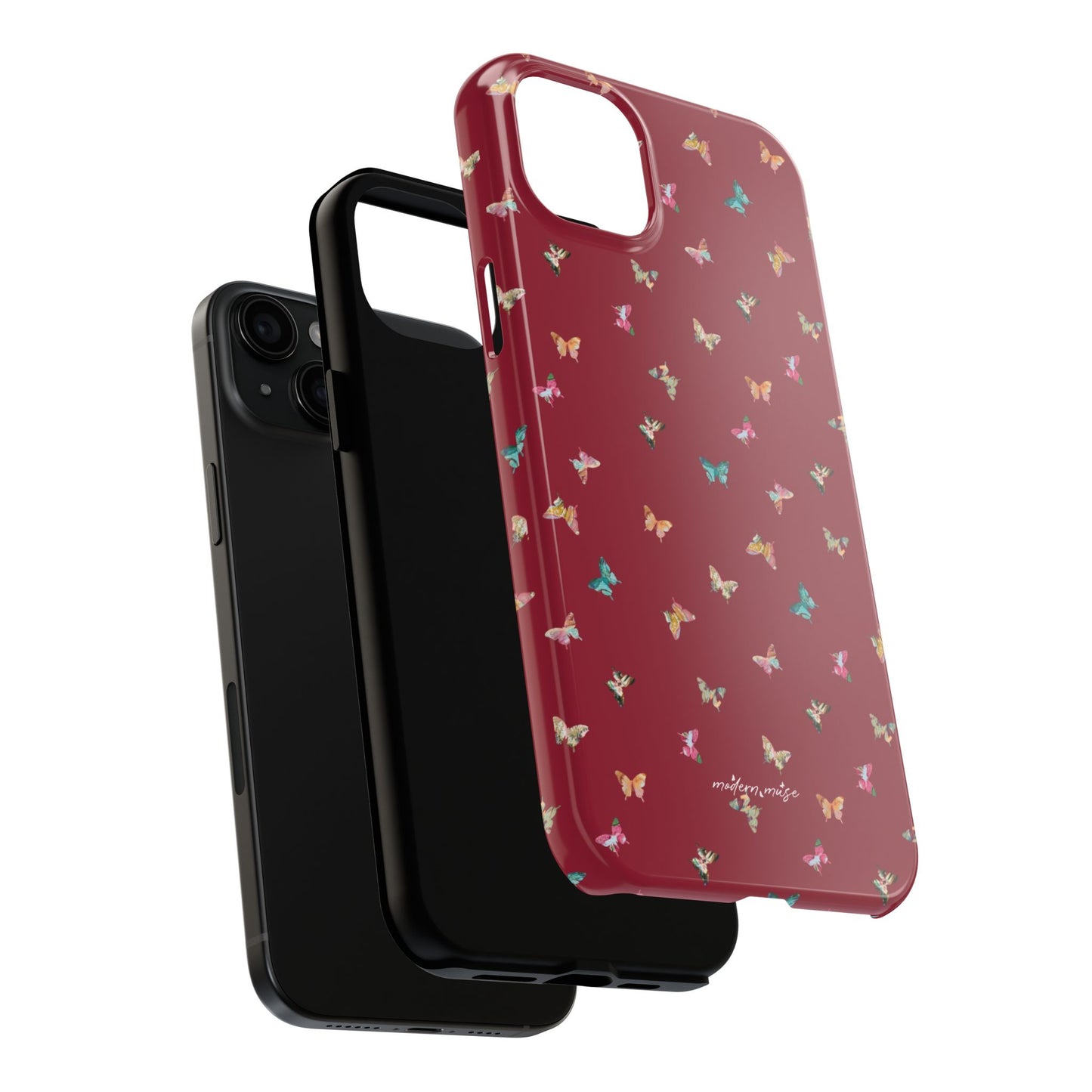 Mini Butterflies Cranberry Phone Case