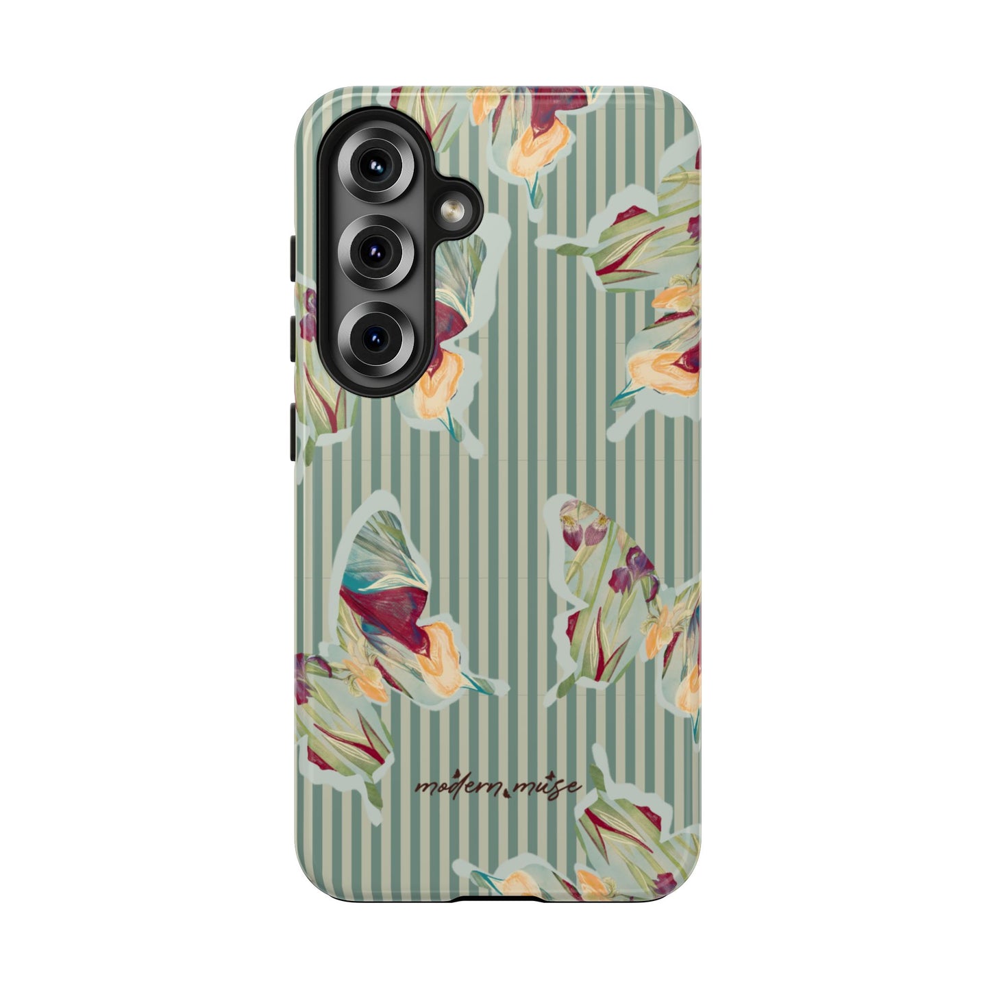 Blue Stripe Butterfly Phone Case