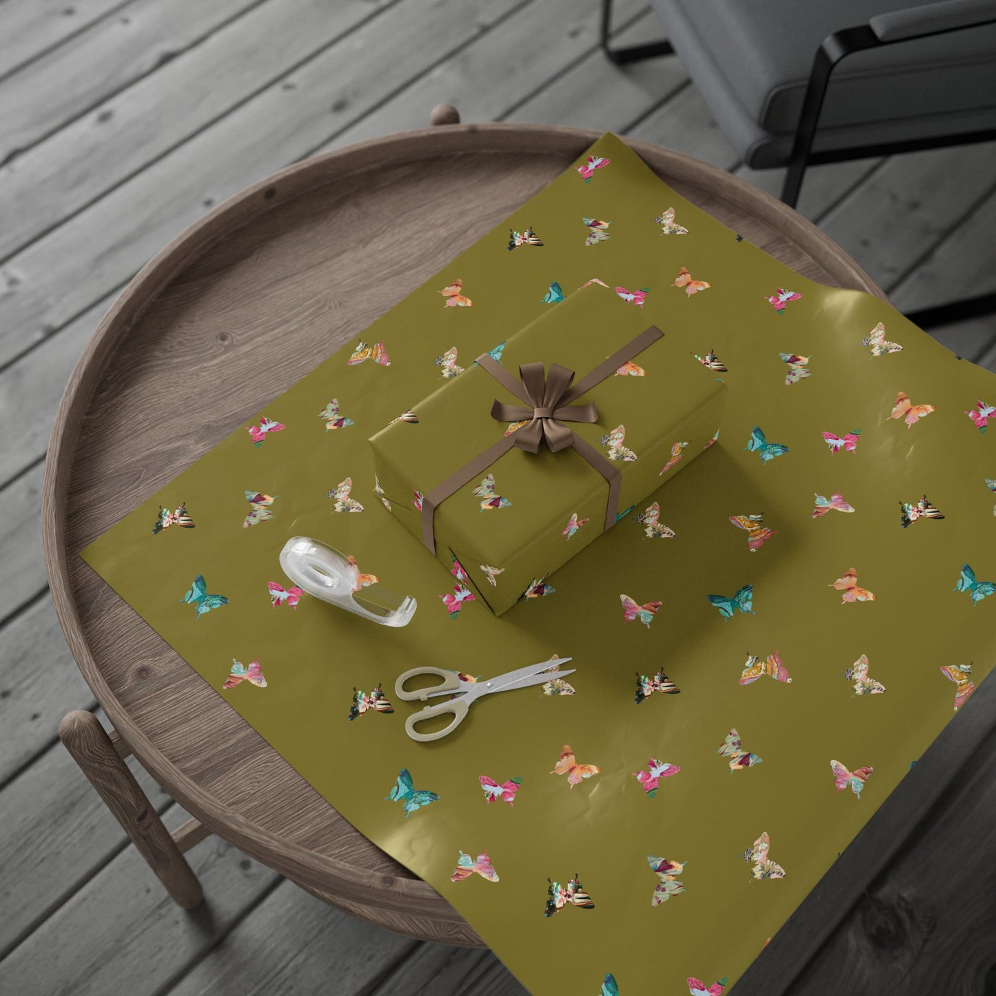 Chartreuse Butterfly Gift Wrap