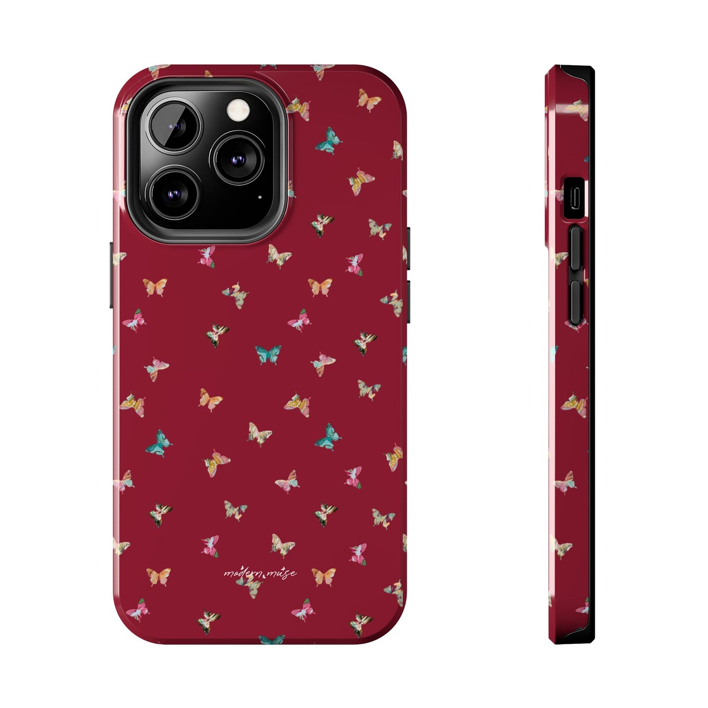 Mini Butterflies Cranberry Phone Case