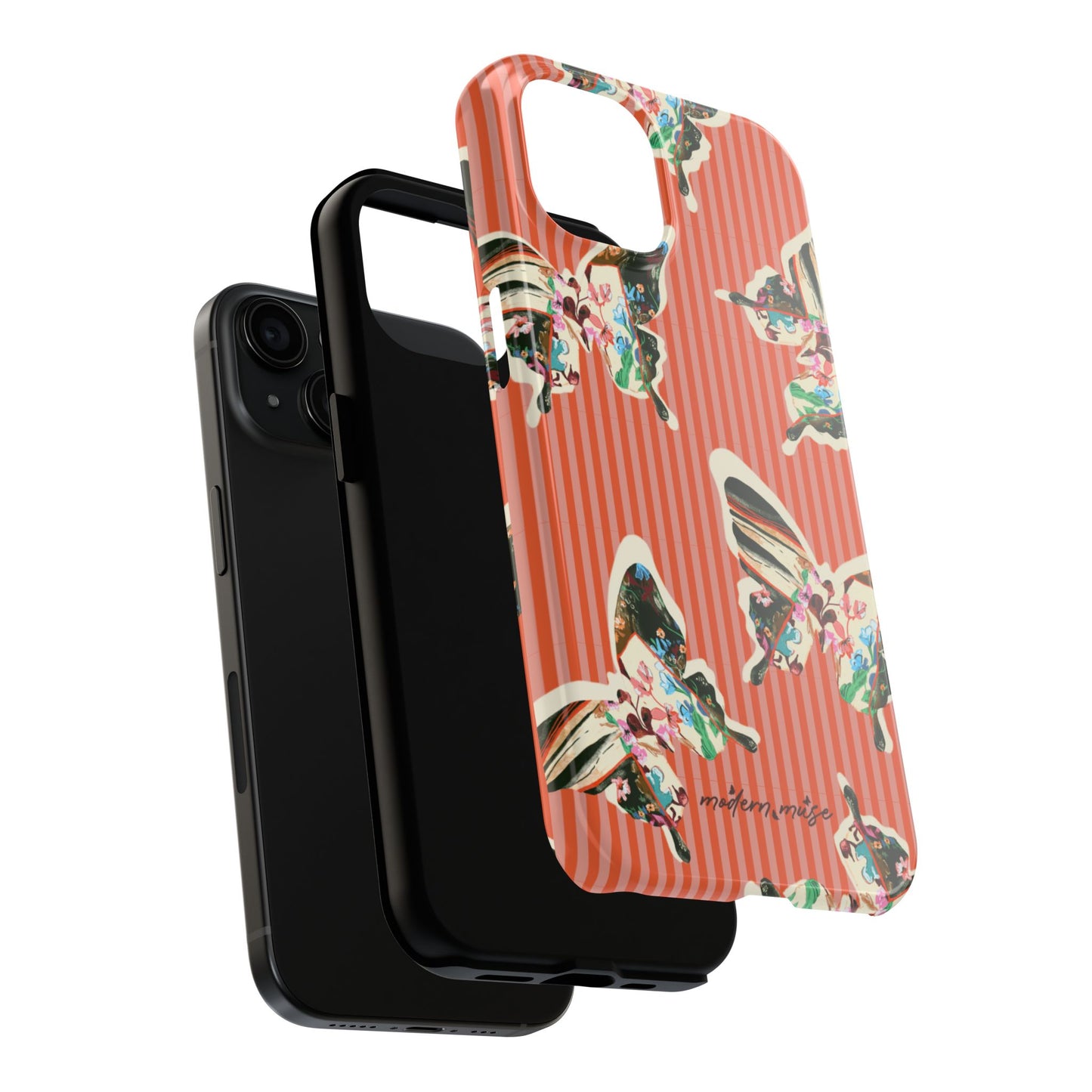 Red Stripe Butterfly Phone Case