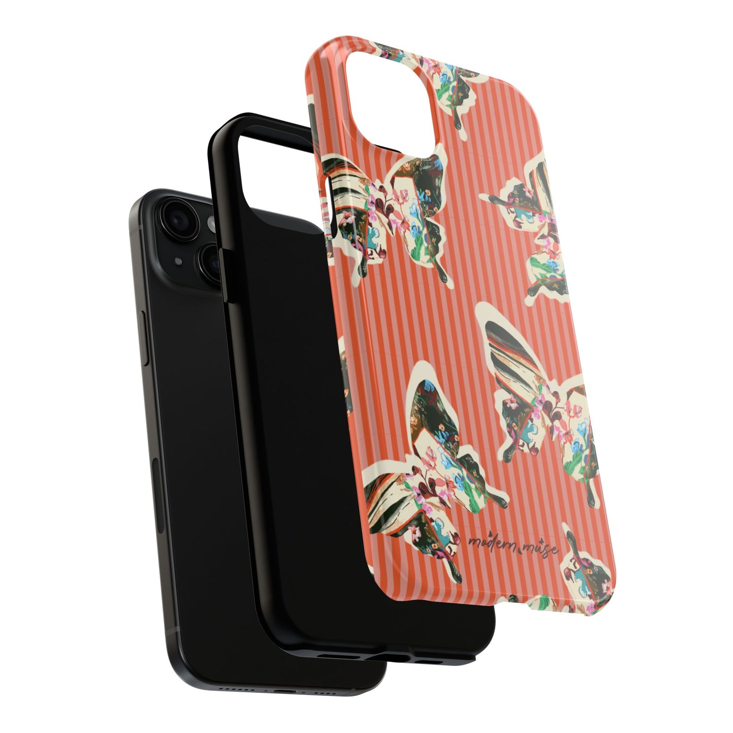 Red Stripe Butterfly Phone Case