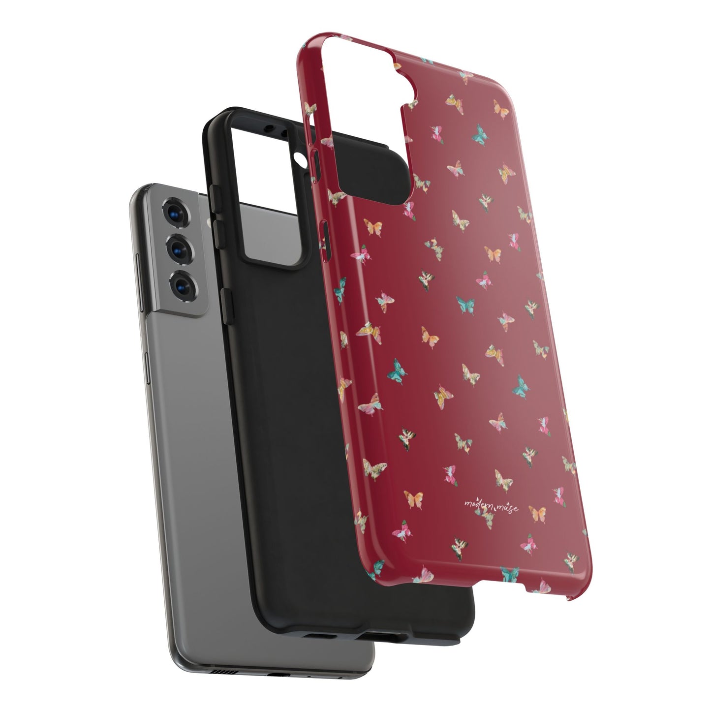 Mini Butterflies Cranberry Phone Case