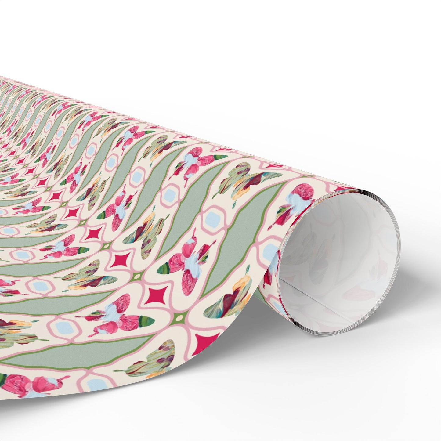 Block Print Butterfly Pattern Wrapping Paper