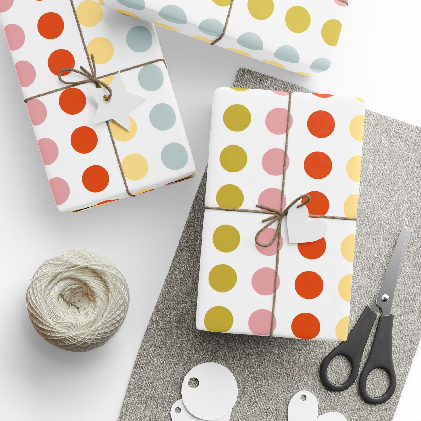 Polka Dot Christmas Colored Gift Wrap