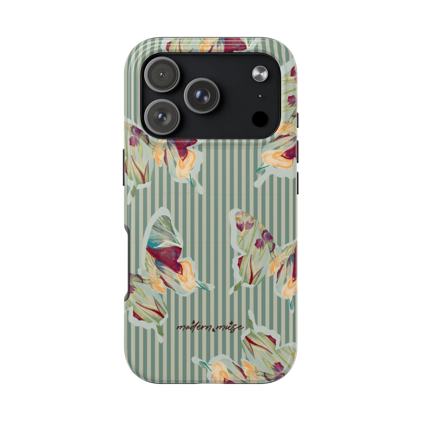 Blue Stripe Butterfly Phone Case