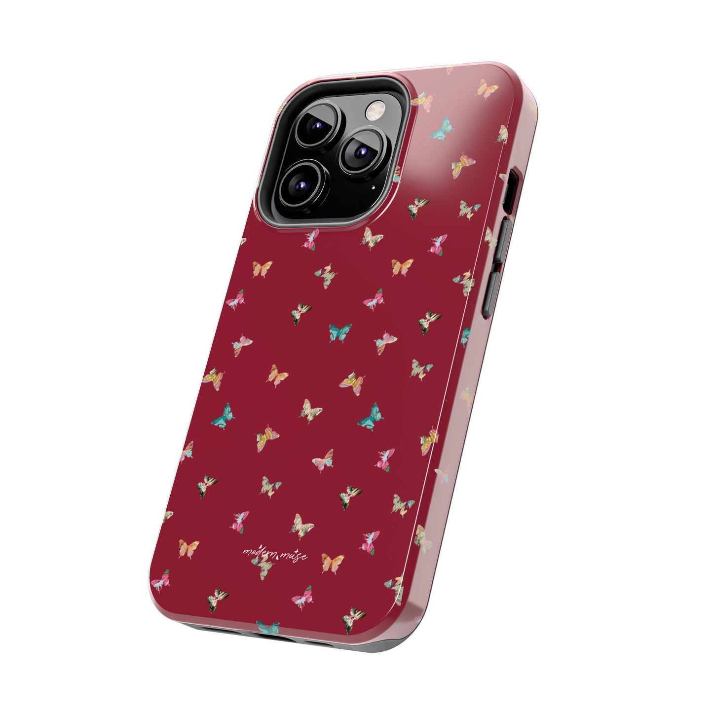 Mini Butterflies Cranberry Phone Case