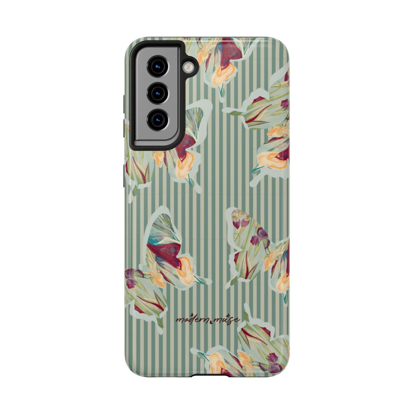 Blue Stripe Butterfly Phone Case