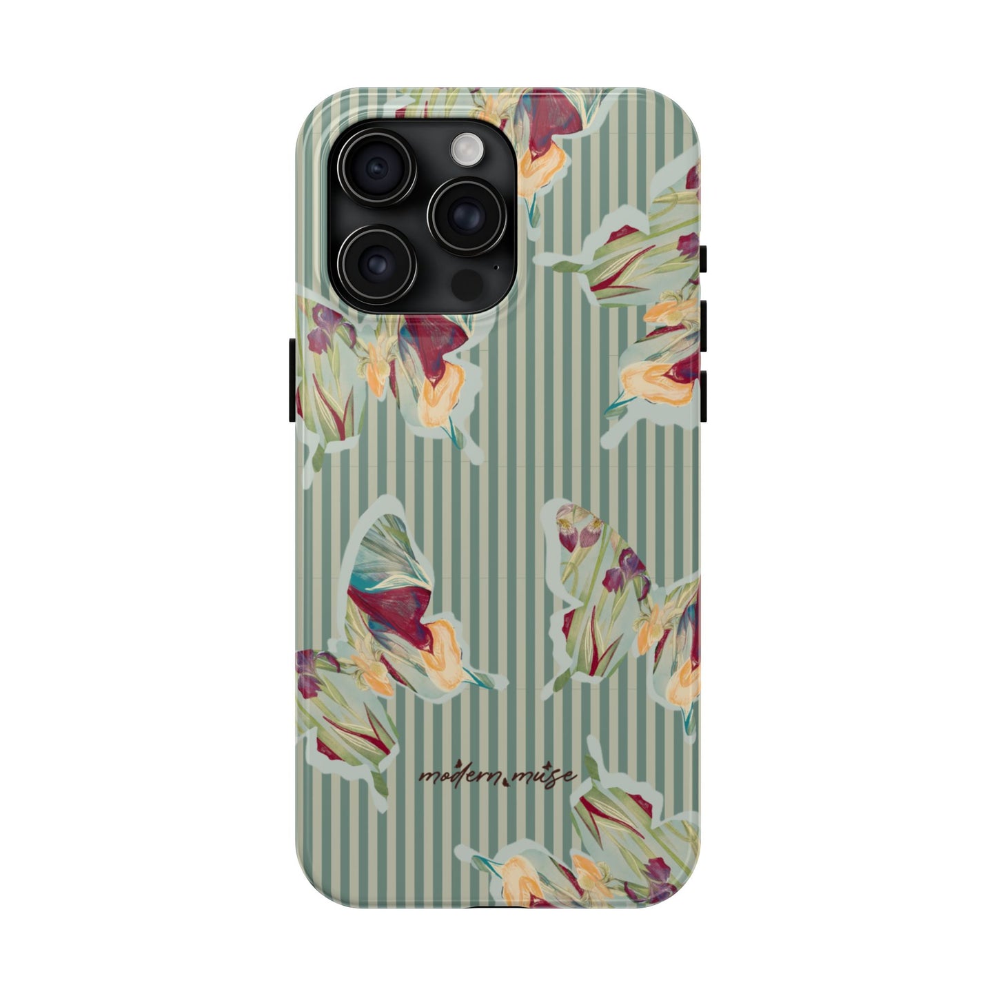 Blue Stripe Butterfly Phone Case